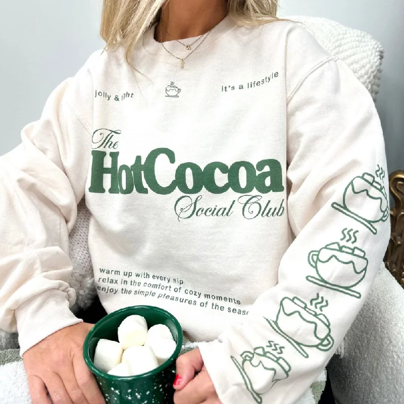 Seasonal Sale – Shop Now!'Hot Cocoa Social Club' Crewneck Sweatshirt