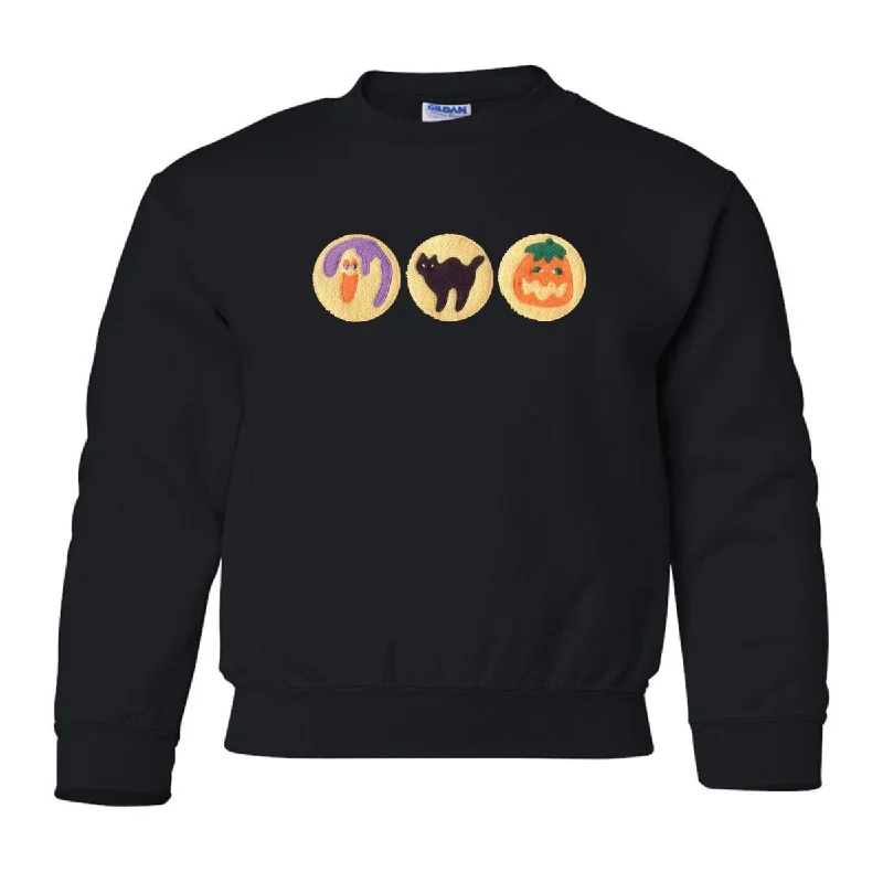 Limited Edition, Limited Price!Kids 'Halloween Cookies' Embroidered Crewneck Sweatshirt