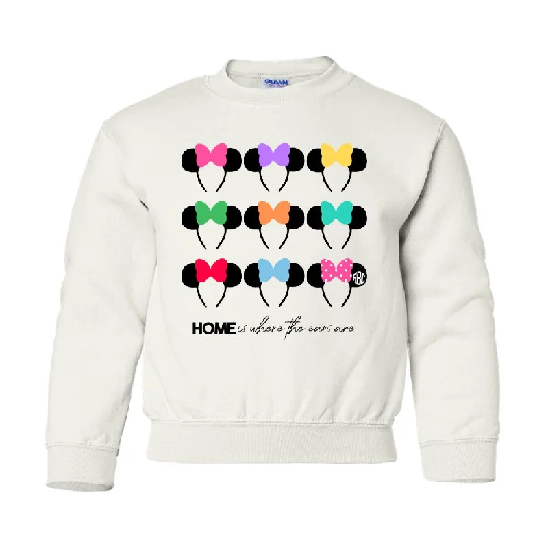 Limited Time Offer!Kids Monogrammed 'Home is Where the Ears Are' Crewneck Sweatshirt Limited Time Offer!Kids Monogrammed 'Home is Where the Ears Are' Crewneck Sweatshirt