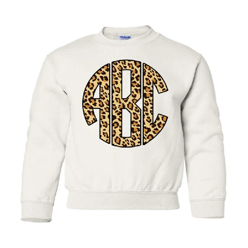 Incredible Savings Inside!Kids Monogrammed 'Leopard' Big Print Crewneck Sweatshirt Incredible Savings Inside!Kids Monogrammed 'Leopard' Big Print Crewneck Sweatshirt