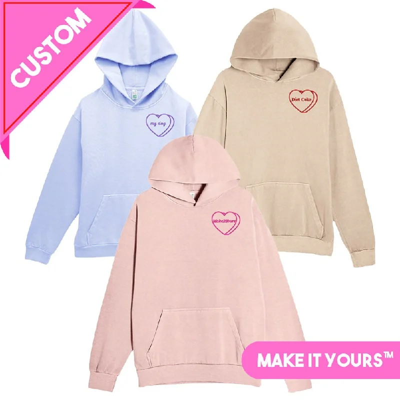 Your Chance to Save is Now!Make It Yours™ 'Candy Heart' Embroidered Stringless Hoodie