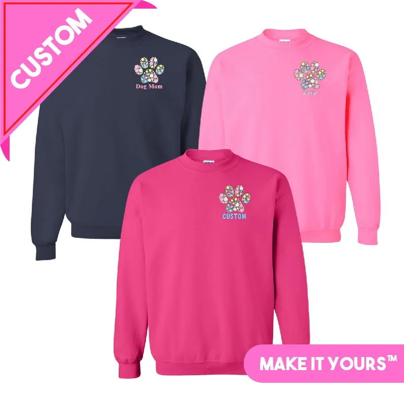 Shop Now and Save!Make It Yours™ 'Floral Paw Print' Crewneck Sweatshirt