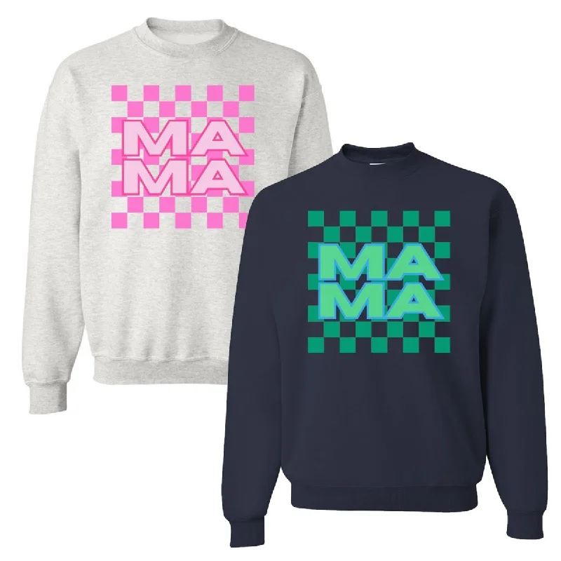 Shop More, Spend Less!'Mama Check' Crewneck Sweatshirt