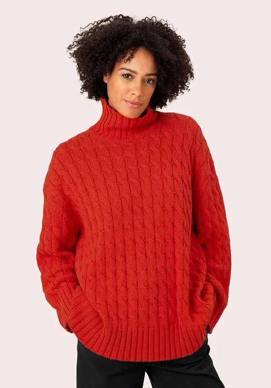 Enjoy Huge Discounts Now!Masai Feline Oversize Chunky Knit Jumper, Red Clay