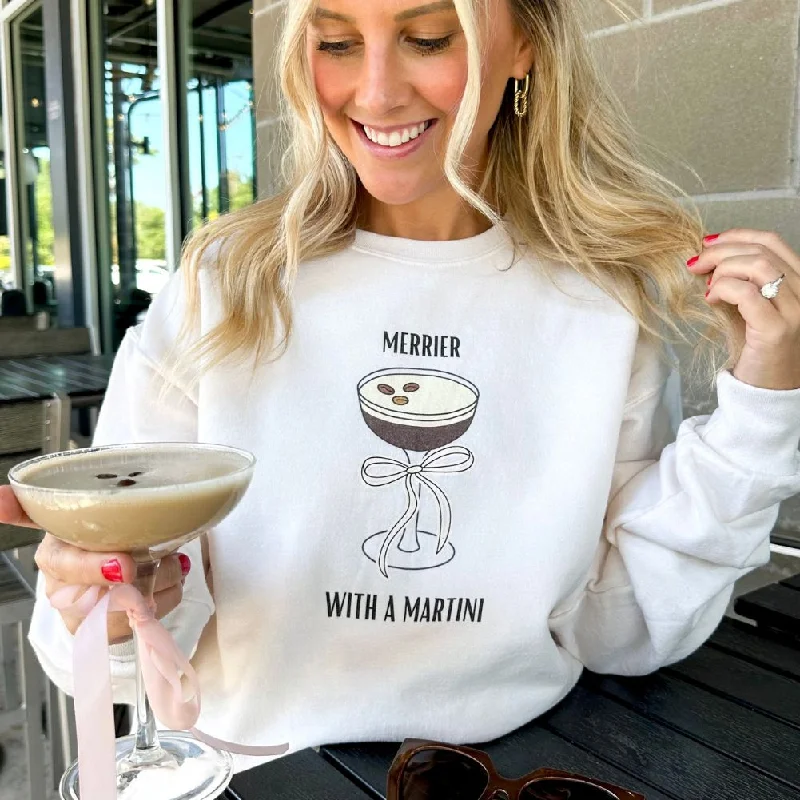 Flash Sale – Act Fast!'Merrier With An Espresso Martini' Crewneck Sweatshirt