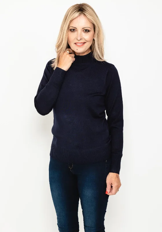 Buy More, Pay Less!Micha Mock Neck Sweater, Navy