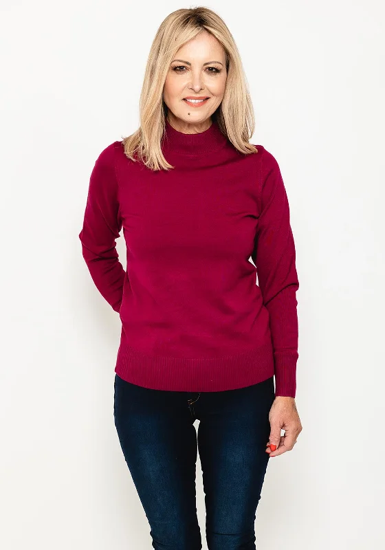 Everything Must Go!Micha Mock Neck Sweater, Wine