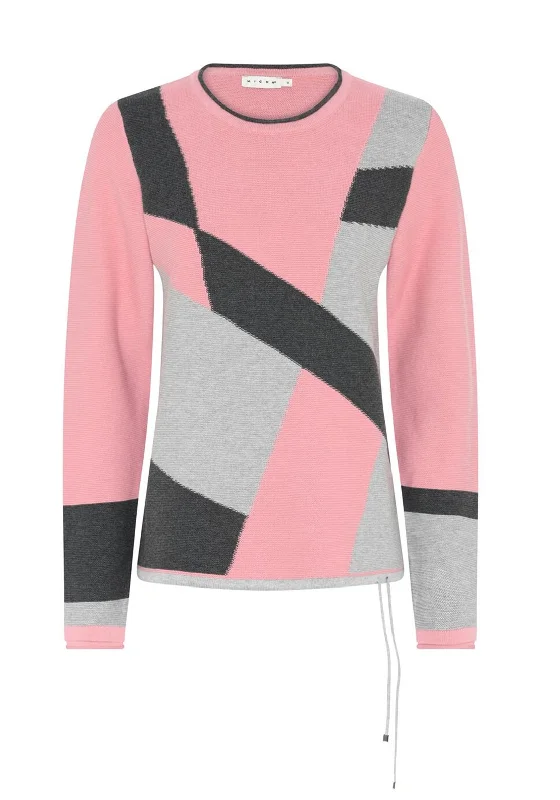 Limited Edition, Limited Price!Micha Colour Block Jumper, Pink Multi