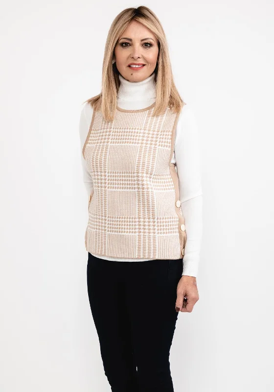 Flash Deals – Act Quickly!Micha Houndstooth Knit Vest, Beige