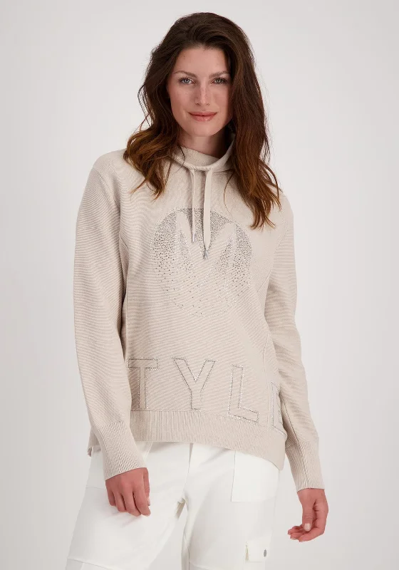 Today Only – Don’t Miss It!Monari Rhinestone Cowl Neck Jumper, Beige