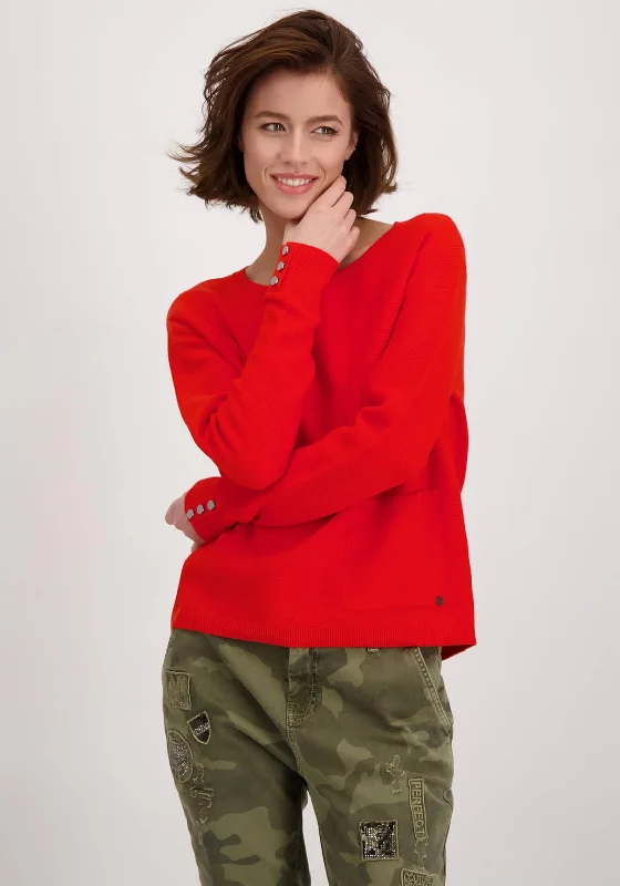 The Best Sale of the Year!Monari Round Neck Ribbed Sweater, Orange