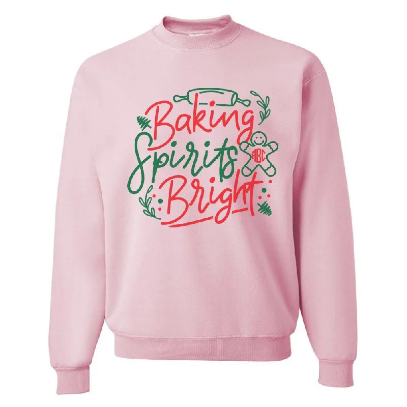 Huge Price Cuts Await!Monogrammed 'Baking Spirits Bright' Crewneck Sweatshirt