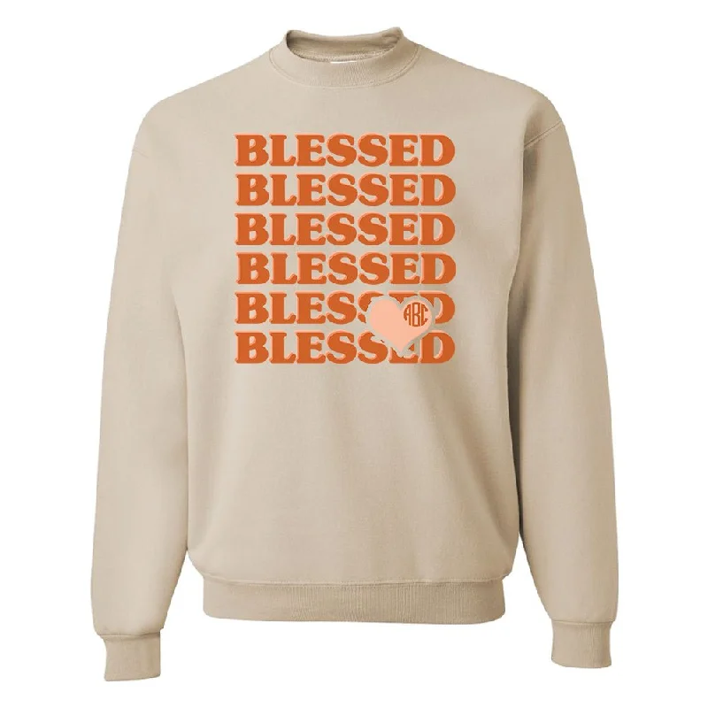 Instant Savings Await!Monogrammed 'Blessed' Crewneck Sweatshirt
