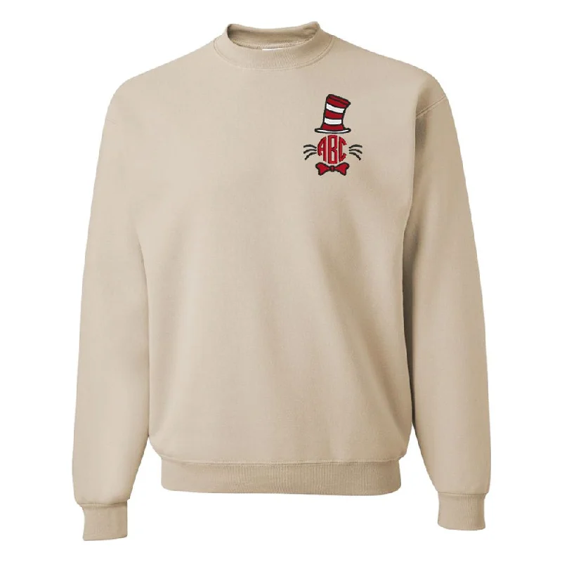 Save Like Never Before!Monogrammed Cat in the Hat Crewneck Sweatshirt