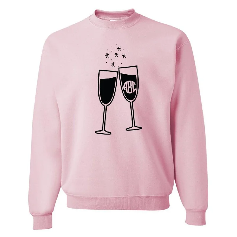 Unbeatable Prices!Monogrammed 'Champagne Glasses' Crewneck Sweatshirt