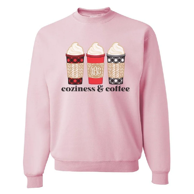 Limited-Time Price Drop!Monogrammed 'Coziness & Coffee' Crewneck Sweatshirt