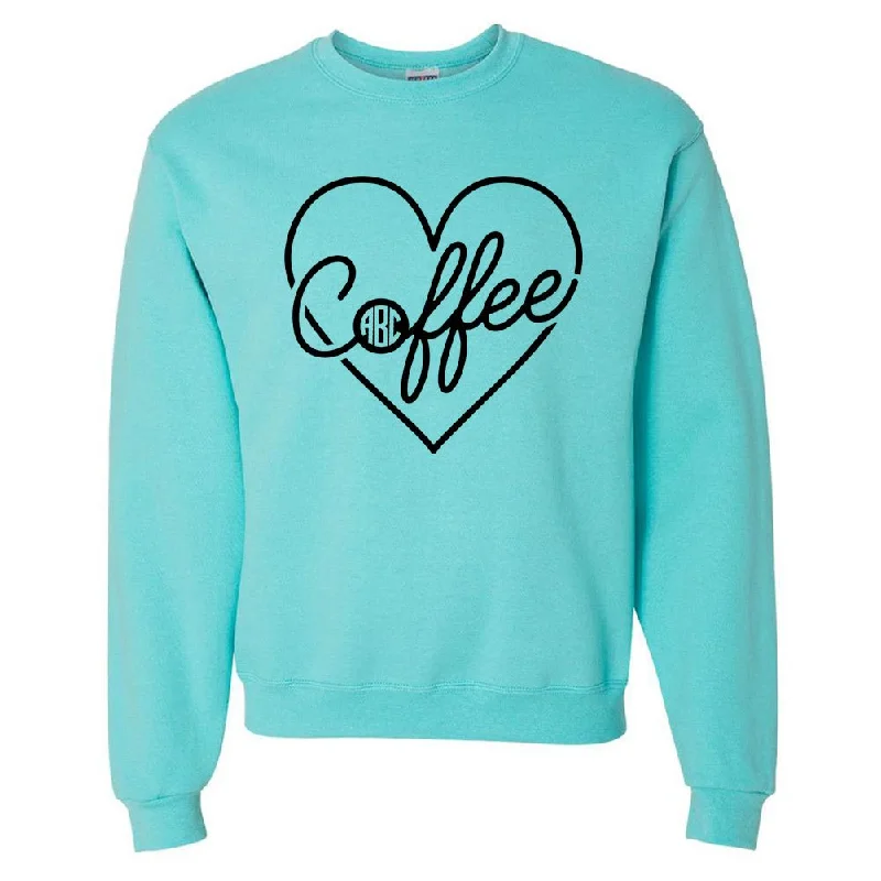 Don't Miss Out!Monogrammed 'Coffee Heart' Neon Crewneck Sweatshirt
