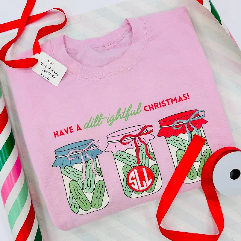 Get More for Less!Monogrammed 'Dill-ightful Christmas Pickles' Crewneck Sweatshirt