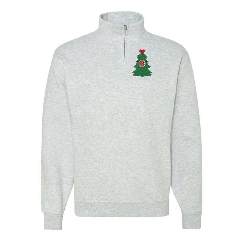 Get It Before It’s Gone!Monogrammed 'Christmas Tree' Quarter Zip Sweatshirt