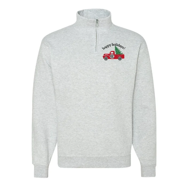 Exclusive Offers You’ll Love!Monogrammed 'Holiday Truck' Quarter Zip Sweatshirt