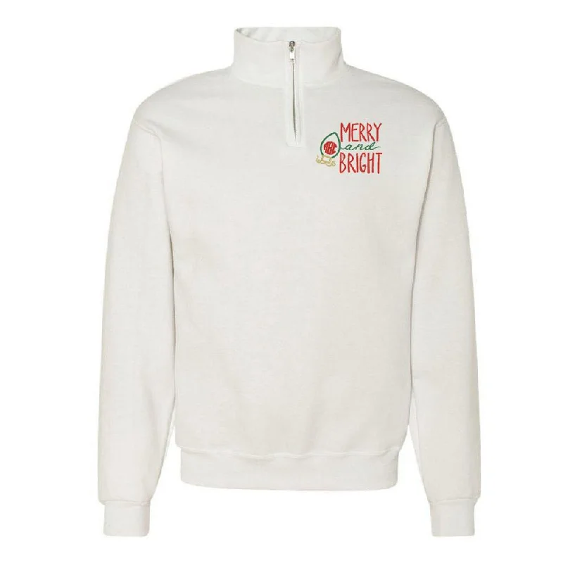 Save More When You Shop More!Monogrammed Merry & Bright Quarter Zip Sweatshirt