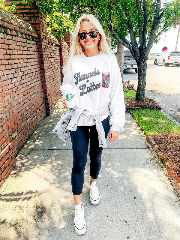 Today’s Deals, Tomorrow’s Regrets!Monogrammed 'Flannels & Lattes' Crewneck Sweatshirt Today’s Deals, Tomorrow’s Regrets!Monogrammed 'Flannels & Lattes' Crewneck Sweatshirt