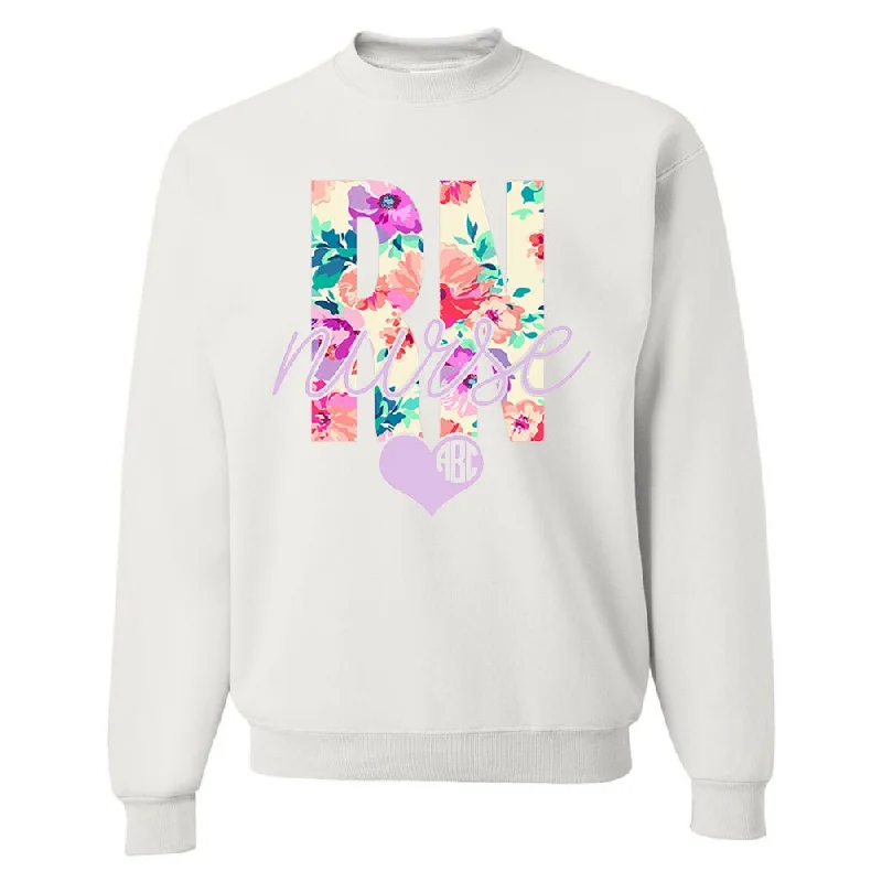 Your Best Deals Are Here!Monogrammed 'Floral RN' Crewneck Sweatshirt