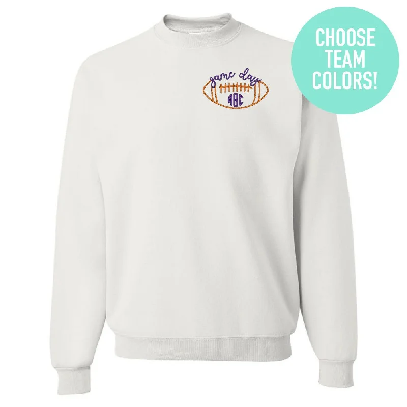 Limited-Time Price Drop!Monogrammed Football Game Day Crewneck Sweatshirt