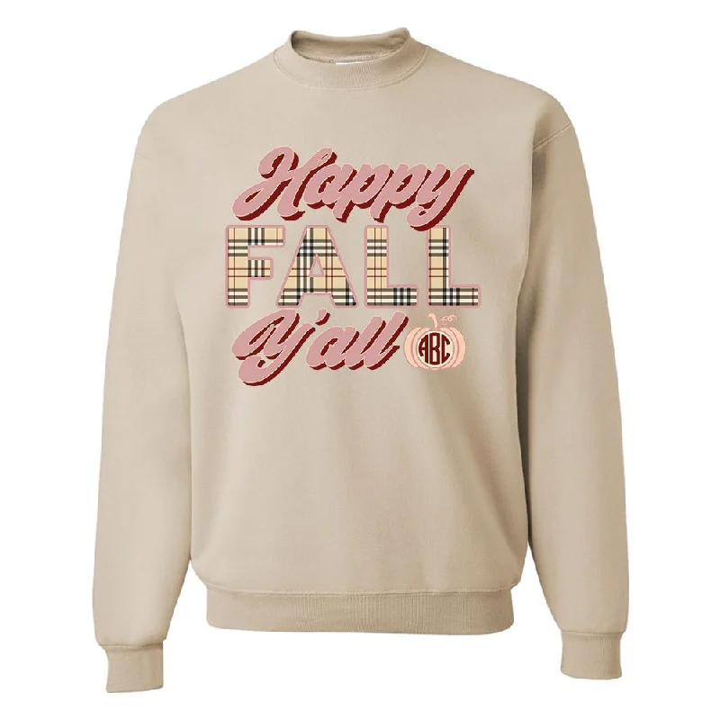 Must-Have Deals Inside!Monogrammed 'Happy Fall Y'all' Crewneck Sweatshirt