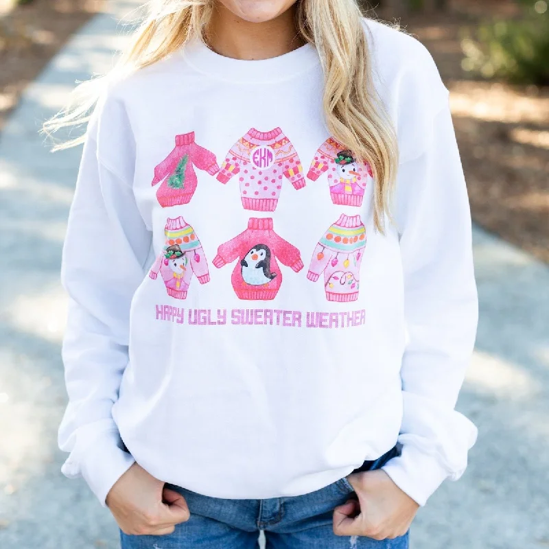 Act Fast – Limited Time Savings!Monogrammed 'Happy Ugly Sweater Weather' Crewneck Sweatshirt