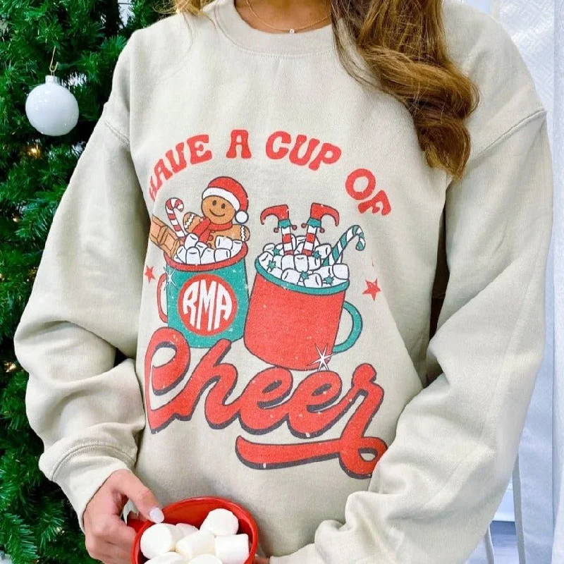 Your Best Deals Are Here!Monogrammed 'Have A Cup Of Cheer' Crewneck Sweatshirt