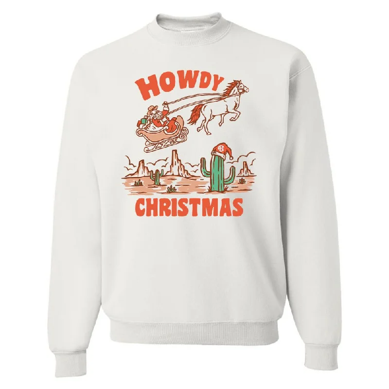 Price Drop Alert!Monogrammed 'Howdy Christmas' Crewneck Sweatshirt
