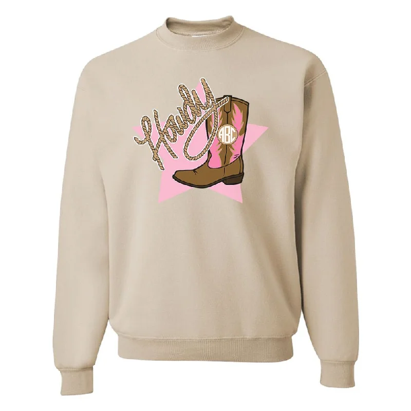 Your Shopping Wish, Our Discount Command!Monogrammed 'Howdy Cowgirl' Crewneck Sweatshirt Your Shopping Wish, Our Discount Command!Monogrammed 'Howdy Cowgirl' Crewneck Sweatshirt