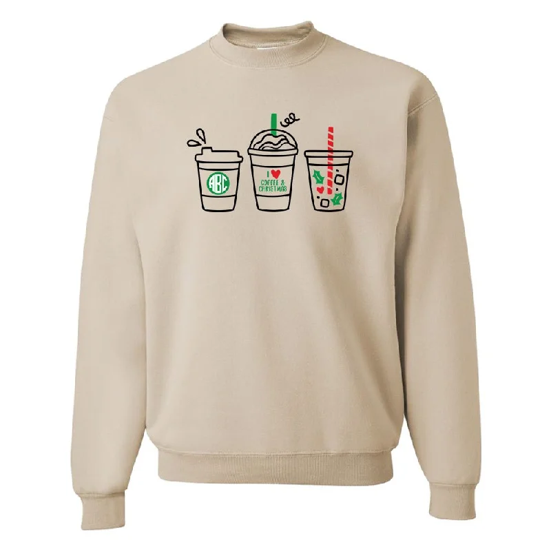 Your Chance to Save is Now!Monogrammed 'I Love Coffee & Christmas' Crewneck Sweatshirt