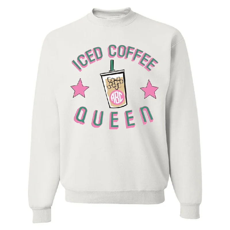 Lowest Prices Guaranteed!Monogrammed 'Iced Coffee Queen' Crewneck Sweatshirt