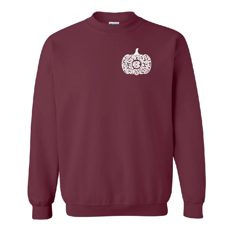 Score Huge Discounts Today!Monogrammed Leopard Pumpkin Crewneck Sweatshirt