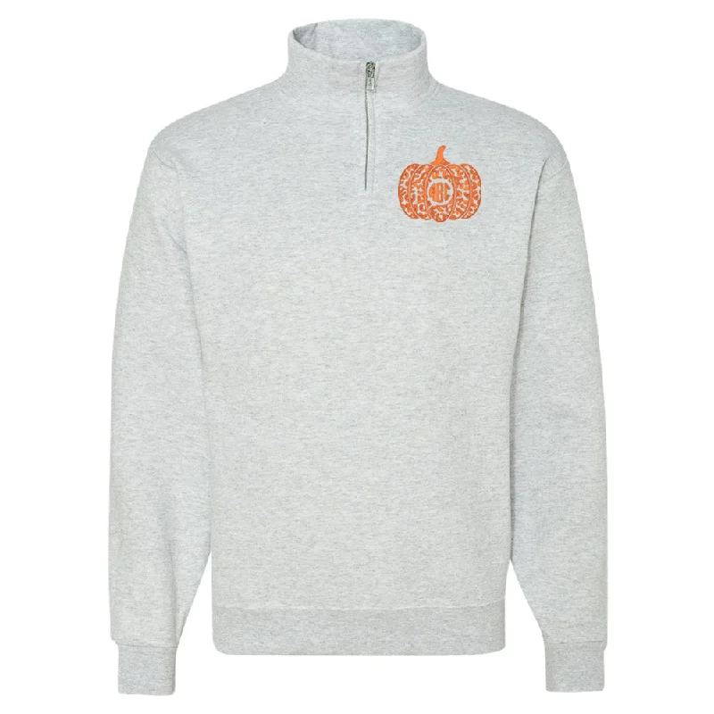 Sale Alert – Get Ready to Shop!Monogrammed Leopard Pumpkin Quarter Zip Sweatshirt