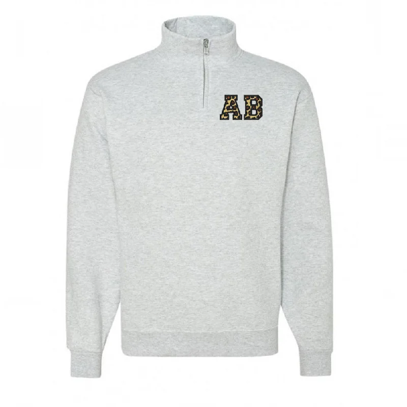 Shop Today, Save Tomorrow!Monogrammed Leopard Quarter Zip Sweatshirt
