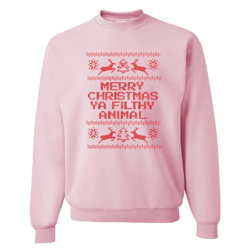 Find the Best Deals Here!Monogrammed 'Merry Christmas Ya Filthy Animal' Crewneck Sweatshirt