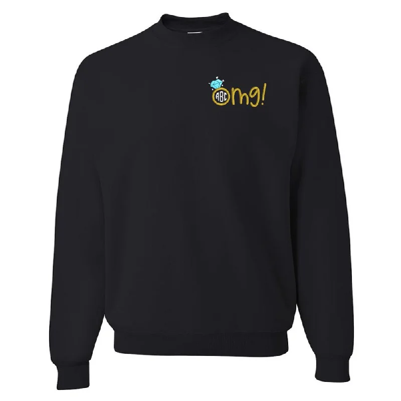 Buy More, Pay Less!Monogrammed 'OMG! Engagement Ring' Crewneck Sweatshirt