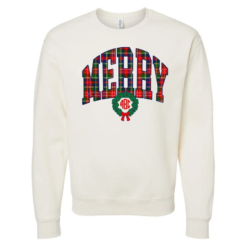Best Deals Just for You!Monogrammed 'Plaid Merry' Crewneck Sweatshirt
