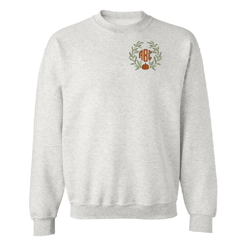 Snag the Best Prices Now!Monogrammed Pumpkin Leaves Crewneck Sweatshirt