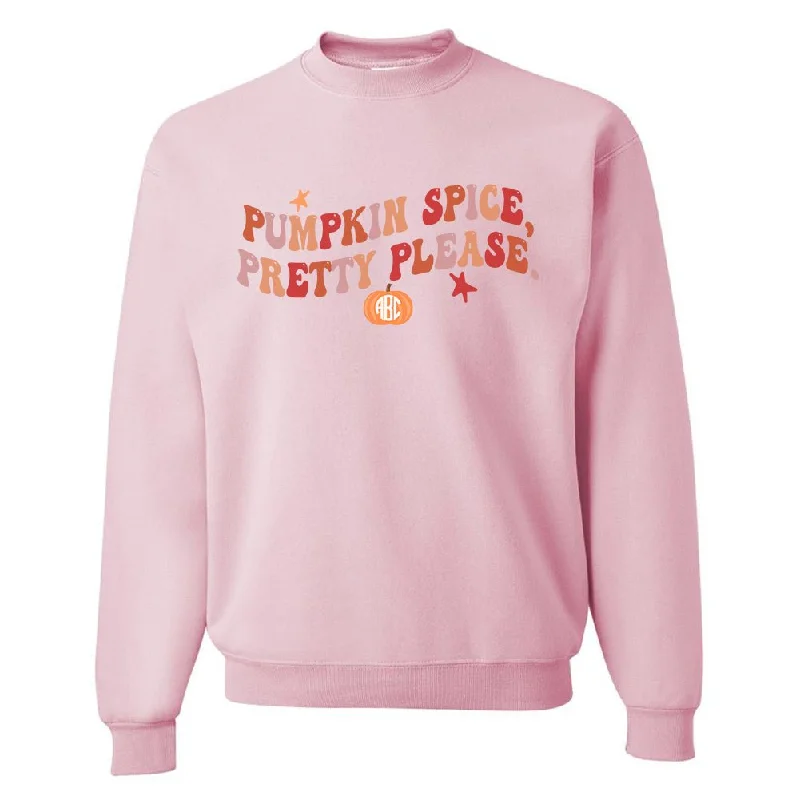 Time to Snag a Bargain!Monogrammed 'Pumpkin Spice, Pretty Please' Crewneck Sweatshirt