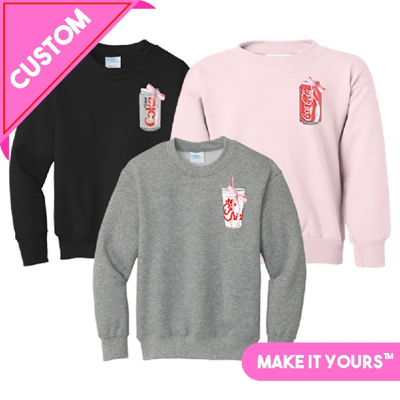 Upgrade for Less!Kids Make It Yours™ 'Bow Beverages' Crewneck Sweatshirt