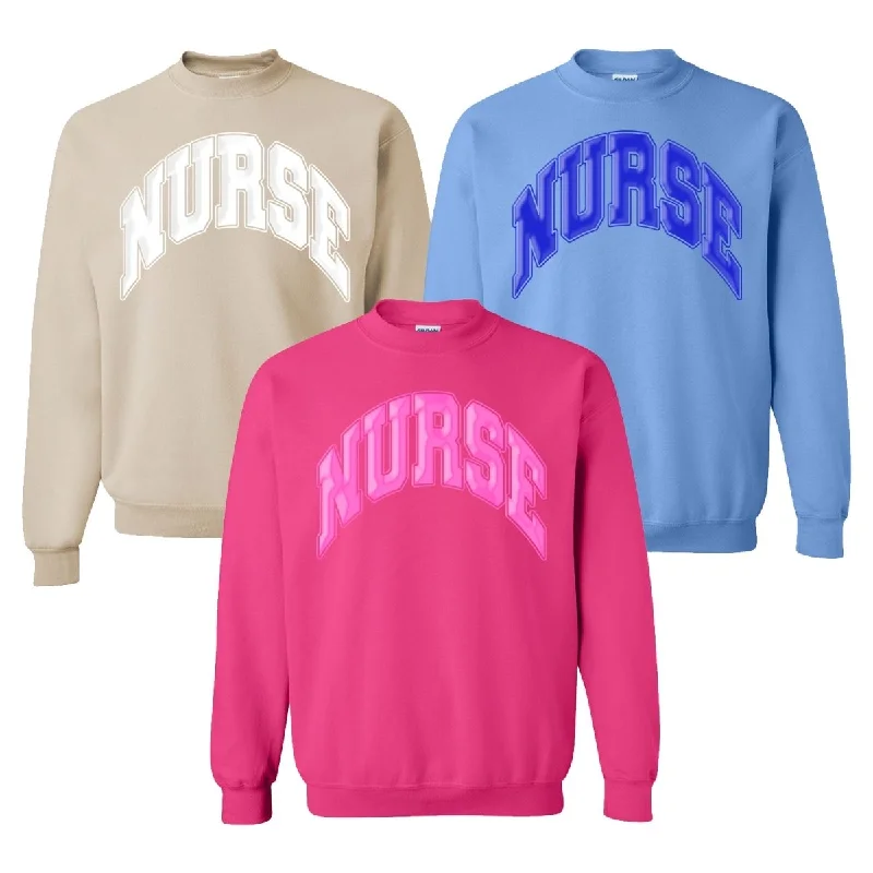 New Discounts Just Dropped!'Nurse' PUFF Crewneck Sweatshirt