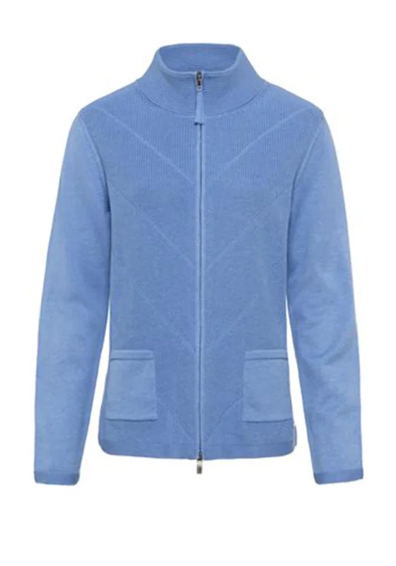 Save More When You Shop More!Olsen Eva Ribbed Zip Knit Cardigan, Dusty Blue