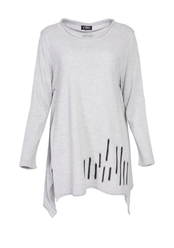 Don't Miss Out!Ora Asymmetric Hem Knit Jumper, Grey
