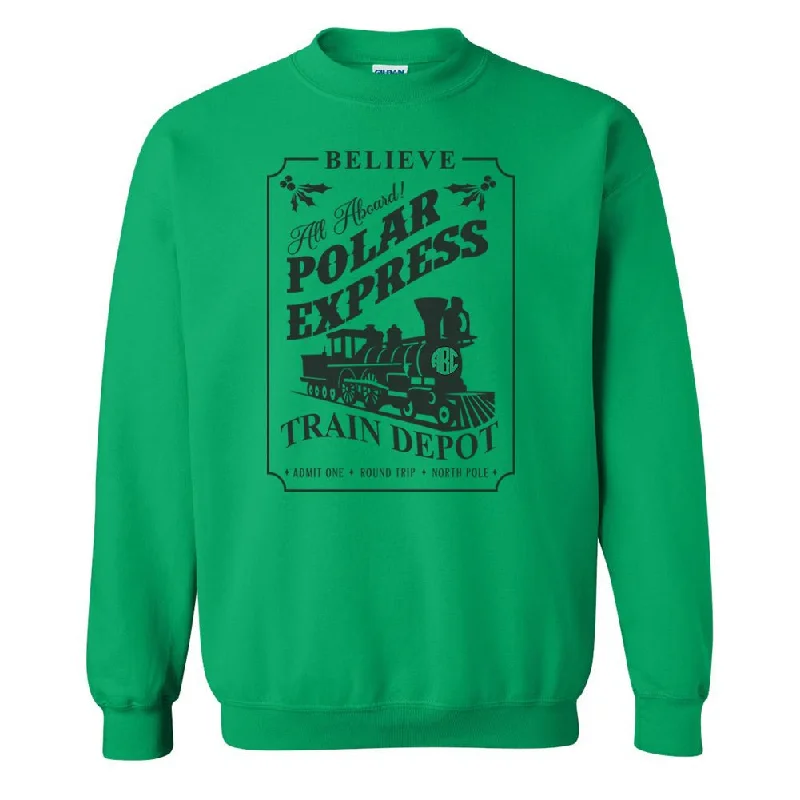 Everything Must Go!Monogrammed 'Polar Express Train Depot' Crewneck Sweatshirt