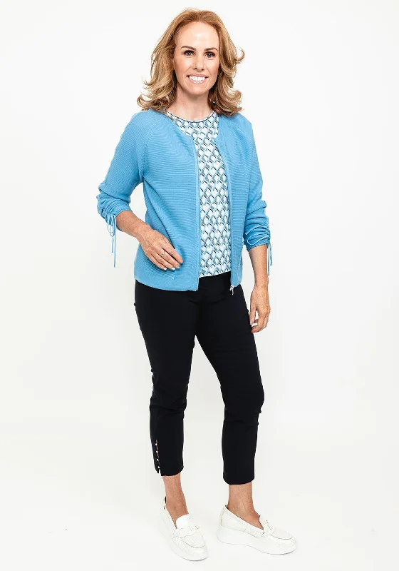 Find the Best Deals Here!Rabe Lightweight Knit Full Zip Cardaigan, Blue