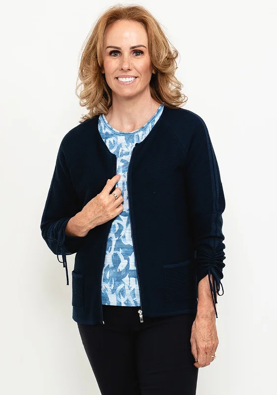 The Sale You’ve Been Waiting For!Rabe Lightweight Knit Full Zip Cardigan Jacket, Navy
